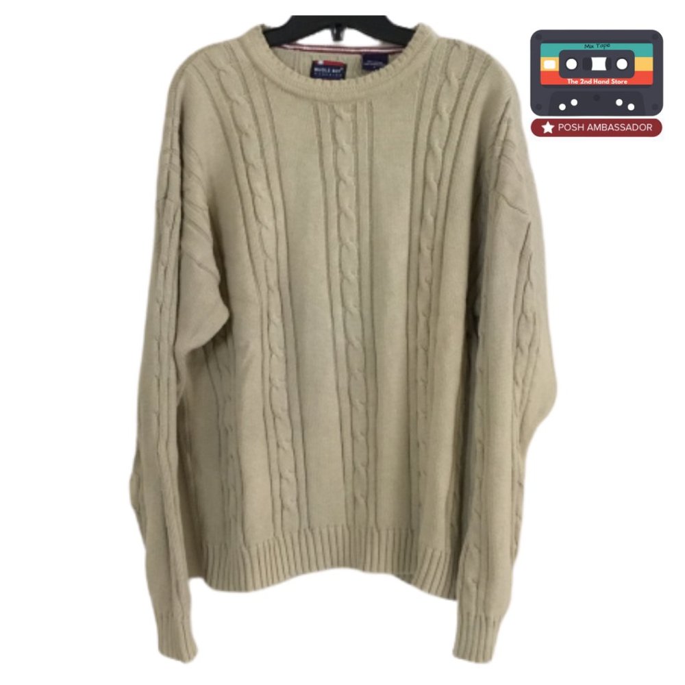 Bugle Boy Classics Cream Sweater Knit Chunky Large